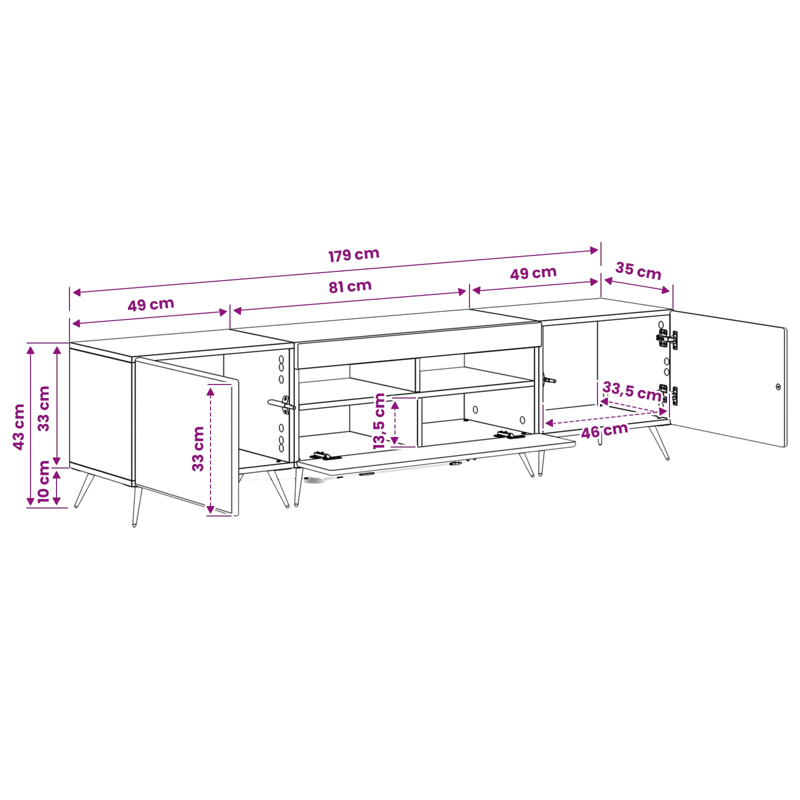 5-teiliges LED TV Schrank Sonoma-Eiche Holzwerkstoff