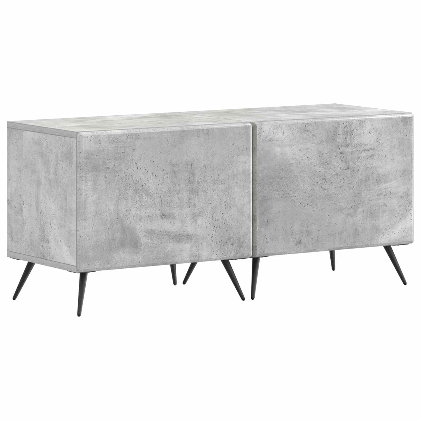 5-teiliges LED TV Schrank Betongrau Holzwerkstoff