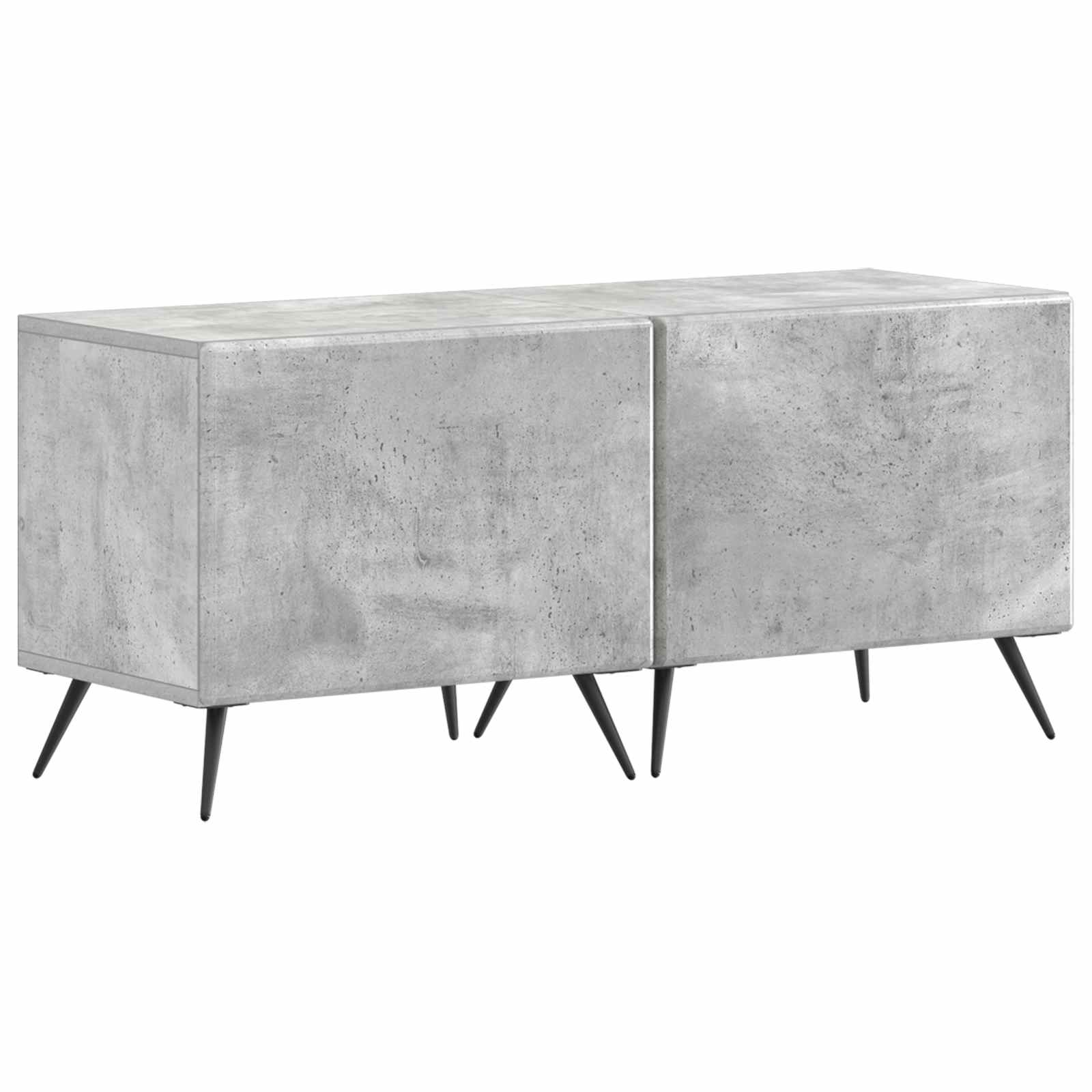 5-teiliges LED TV Schrank Betongrau Holzwerkstoff