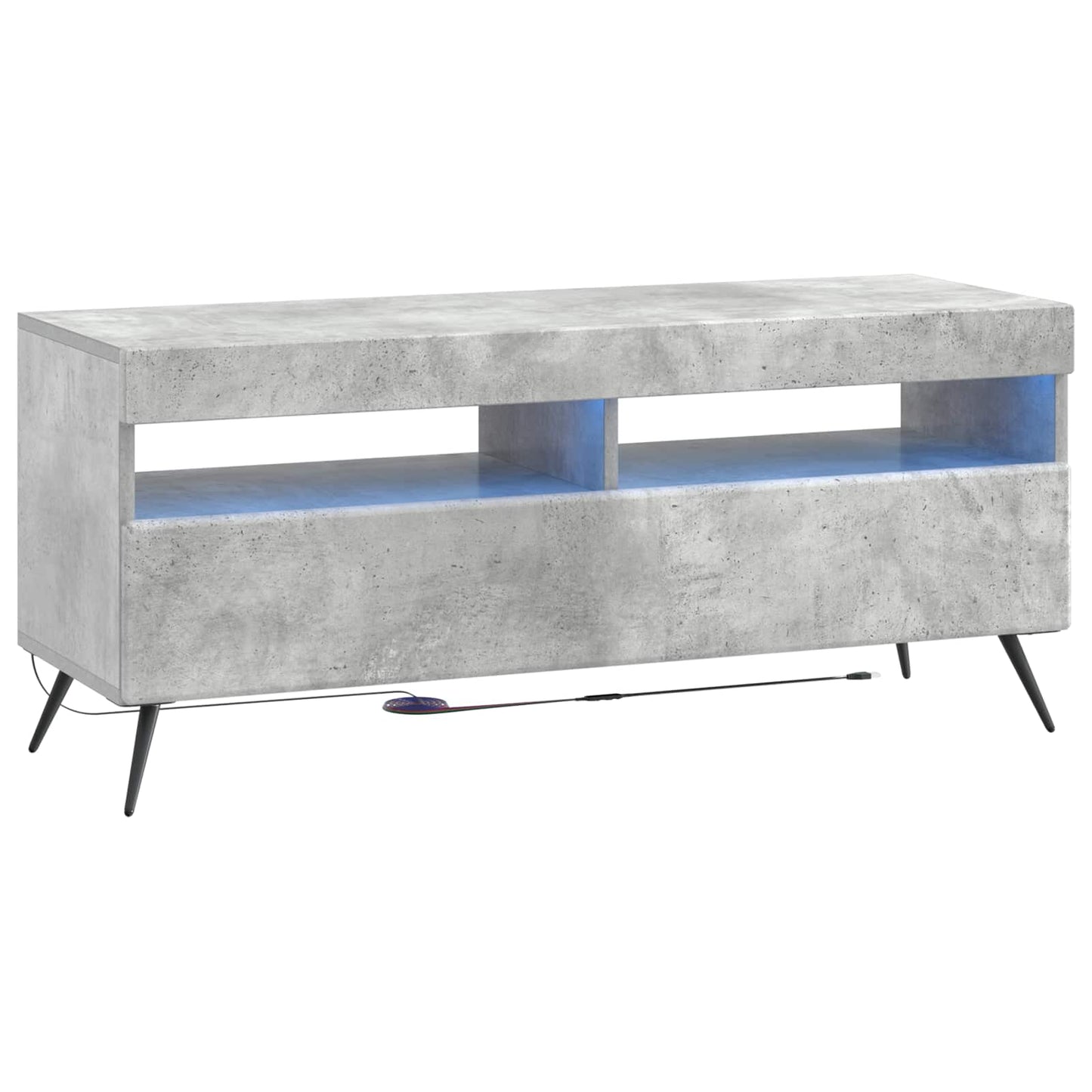 5-teiliges LED TV Schrank Betongrau Holzwerkstoff