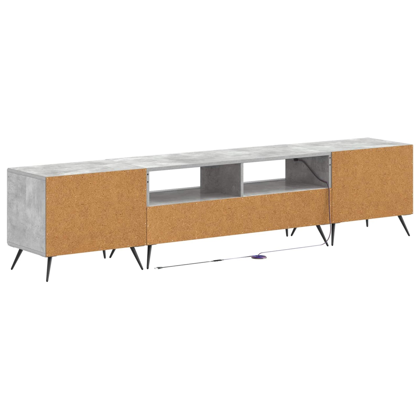 5-teiliges LED TV Schrank Betongrau Holzwerkstoff
