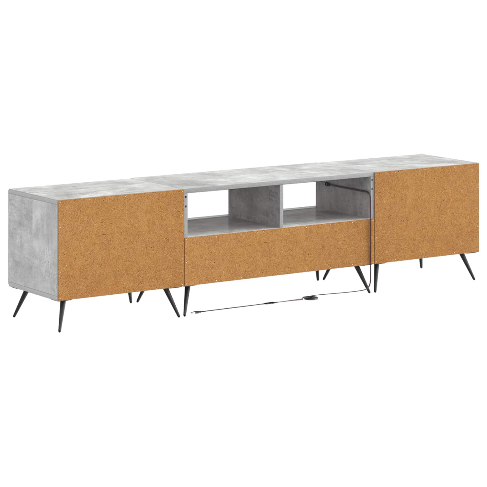 5-teiliges LED TV Schrank Betongrau Holzwerkstoff