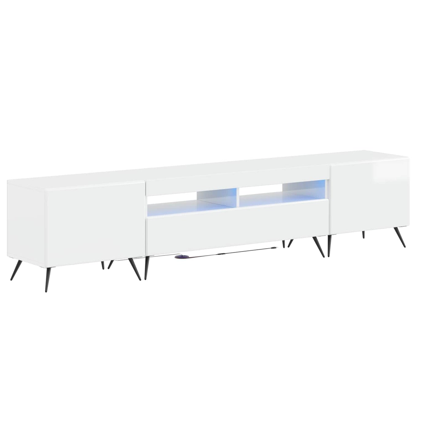 5-teiliges LED TV Schrank Hochglanz Weiß Holzwerkstoff