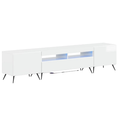 LED-TV-Schrank BREDA 3 stk. Hochglanz Weiß Holzwerkstoff