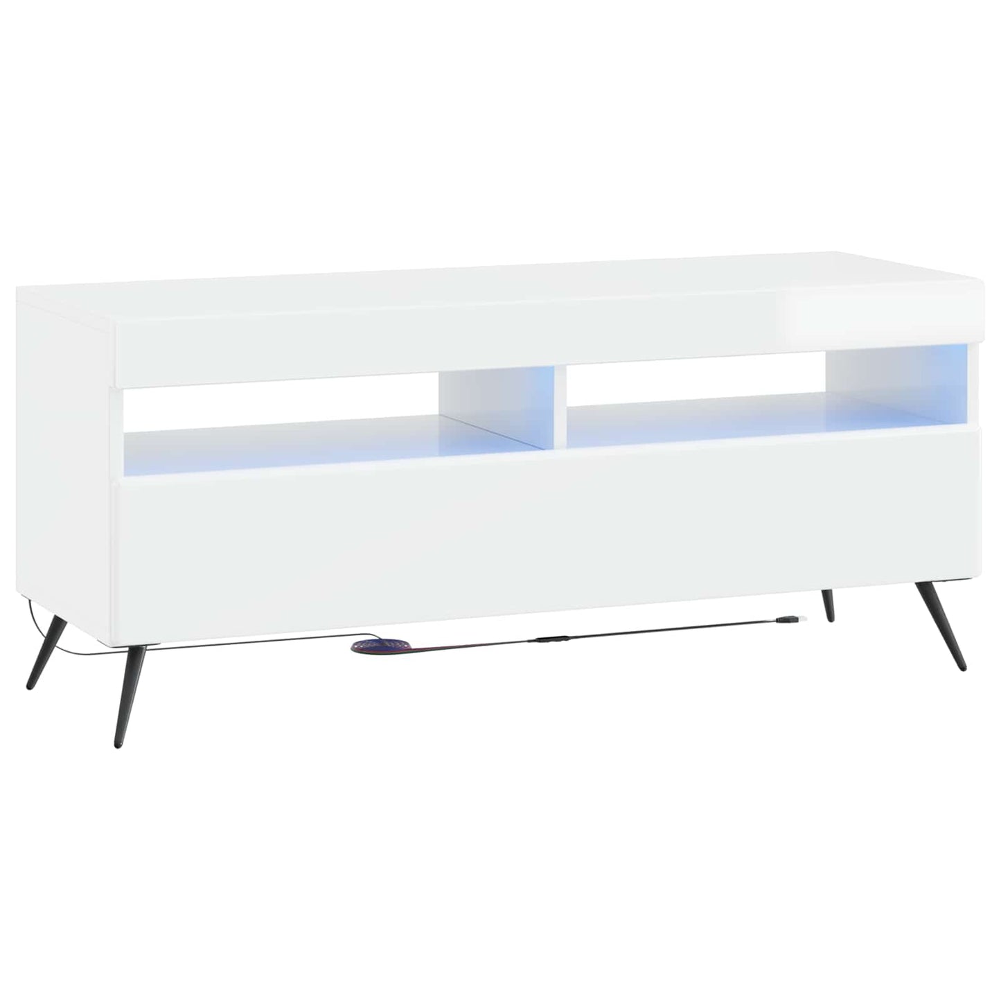 5-teiliges LED TV Schrank Hochglanz Weiß Holzwerkstoff