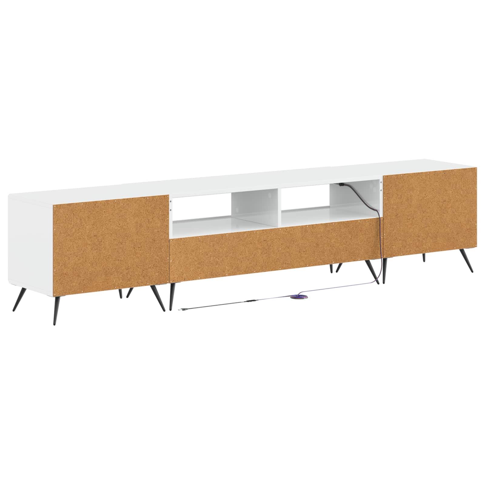 5-teiliges LED TV Schrank Hochglanz Weiß Holzwerkstoff