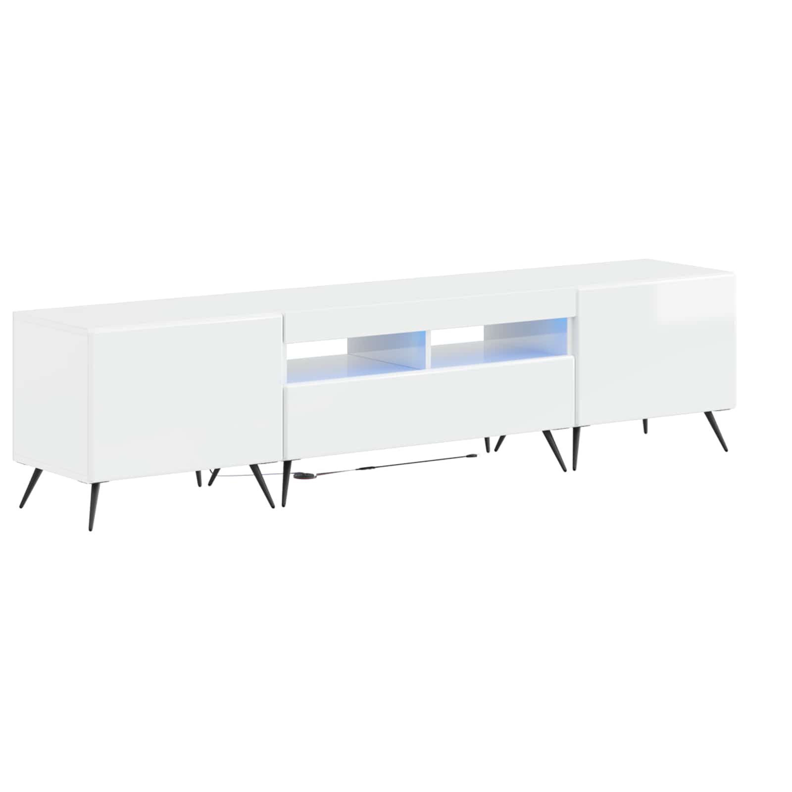 5-teiliges LED TV Schrank Hochglanz Weiß Holzwerkstoff