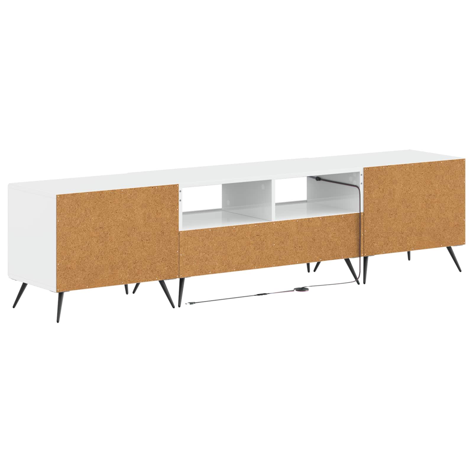 5-teiliges LED TV Schrank Hochglanz Weiß Holzwerkstoff