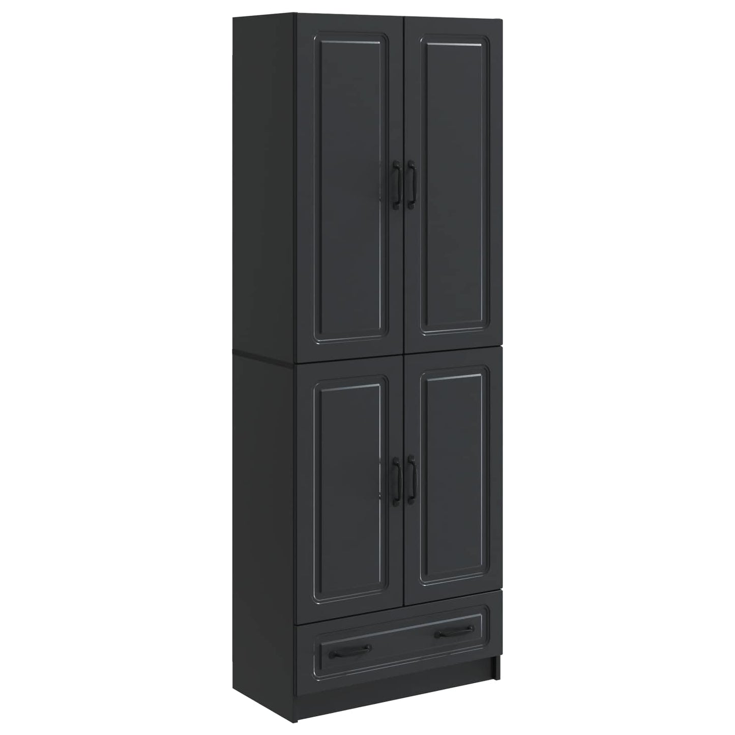 Schrankset 2 pcs Schwarz Holzwerkstoff