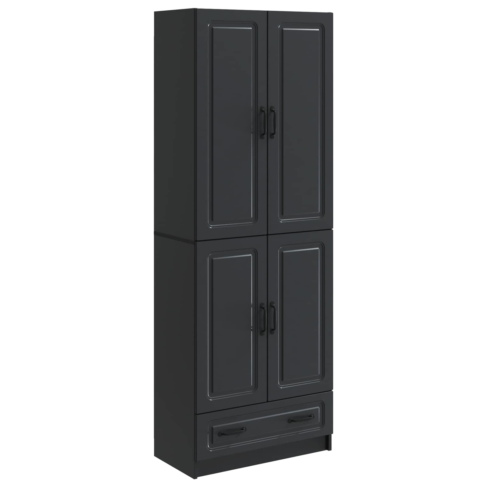 Schrankset 2 pcs Schwarz Holzwerkstoff