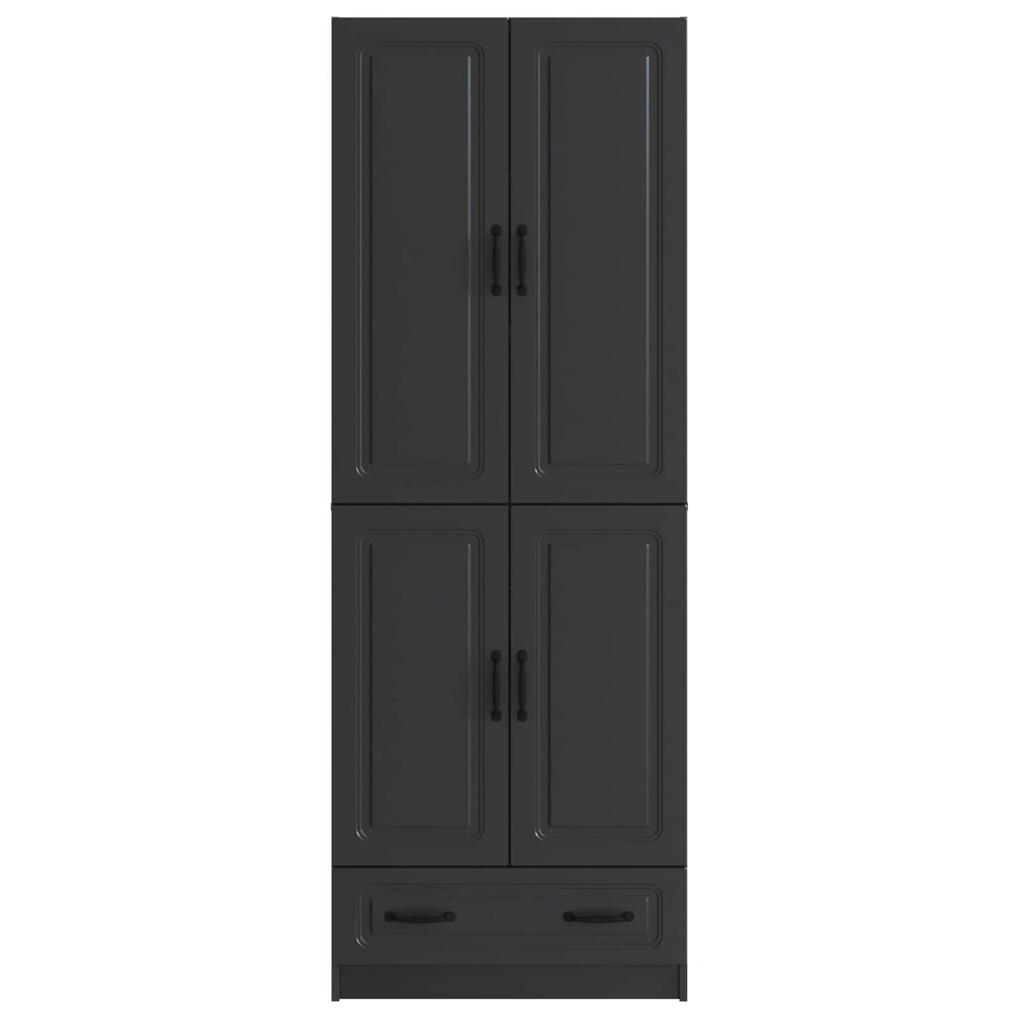 Schrankset 2 pcs Schwarz Holzwerkstoff