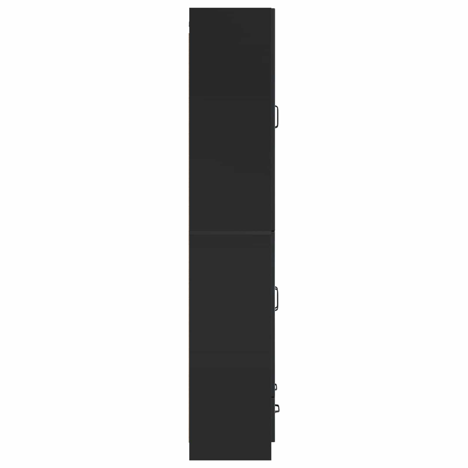 Schrankset 2 pcs Schwarz Holzwerkstoff
