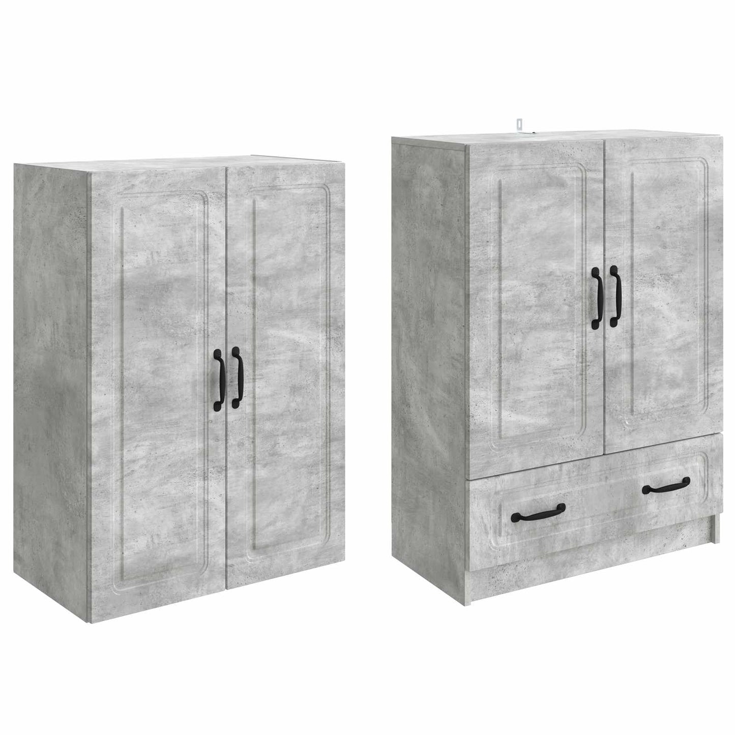 Schrankset 2 pcs Betongrau Holzwerkstoff