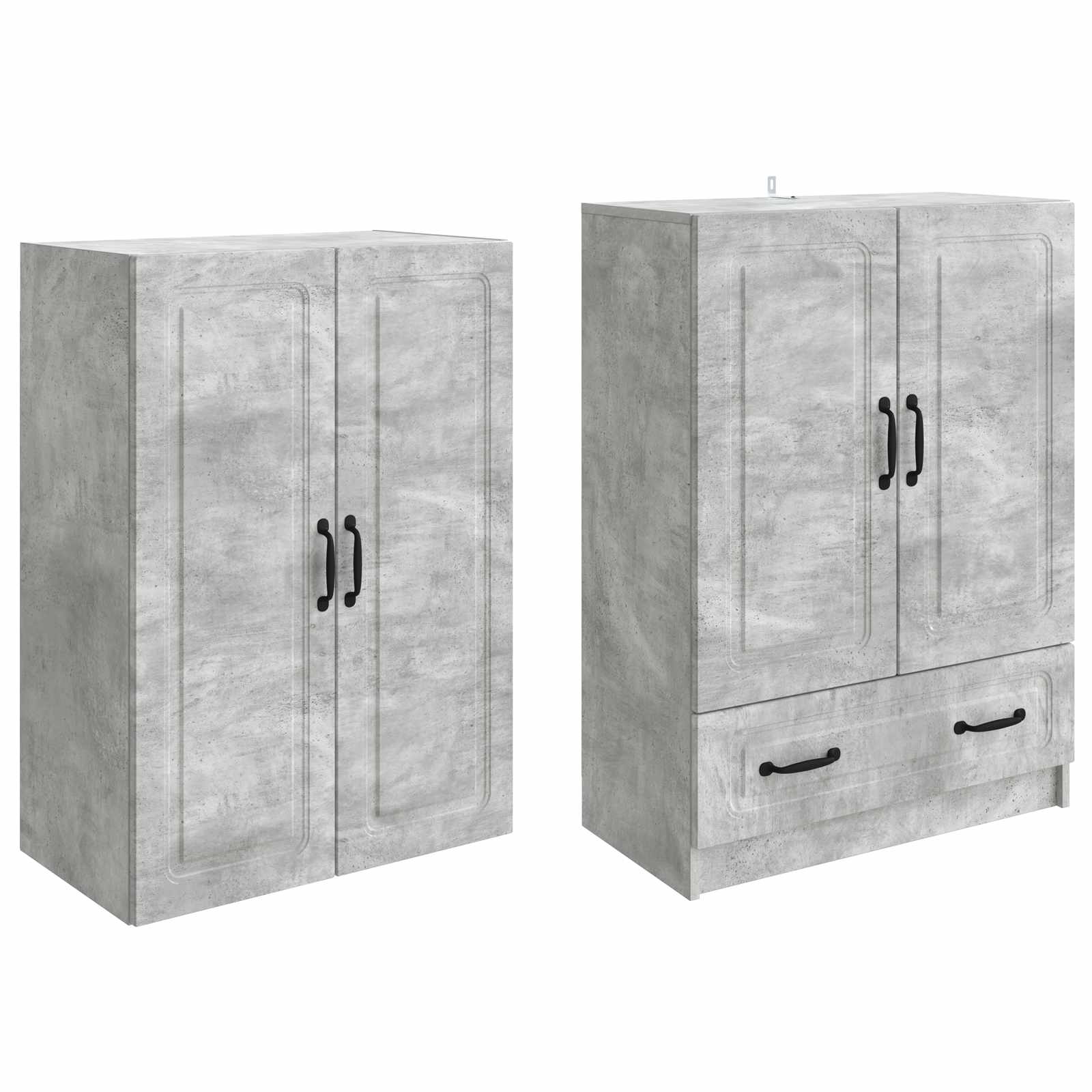 Schrankset 2 pcs Betongrau Holzwerkstoff