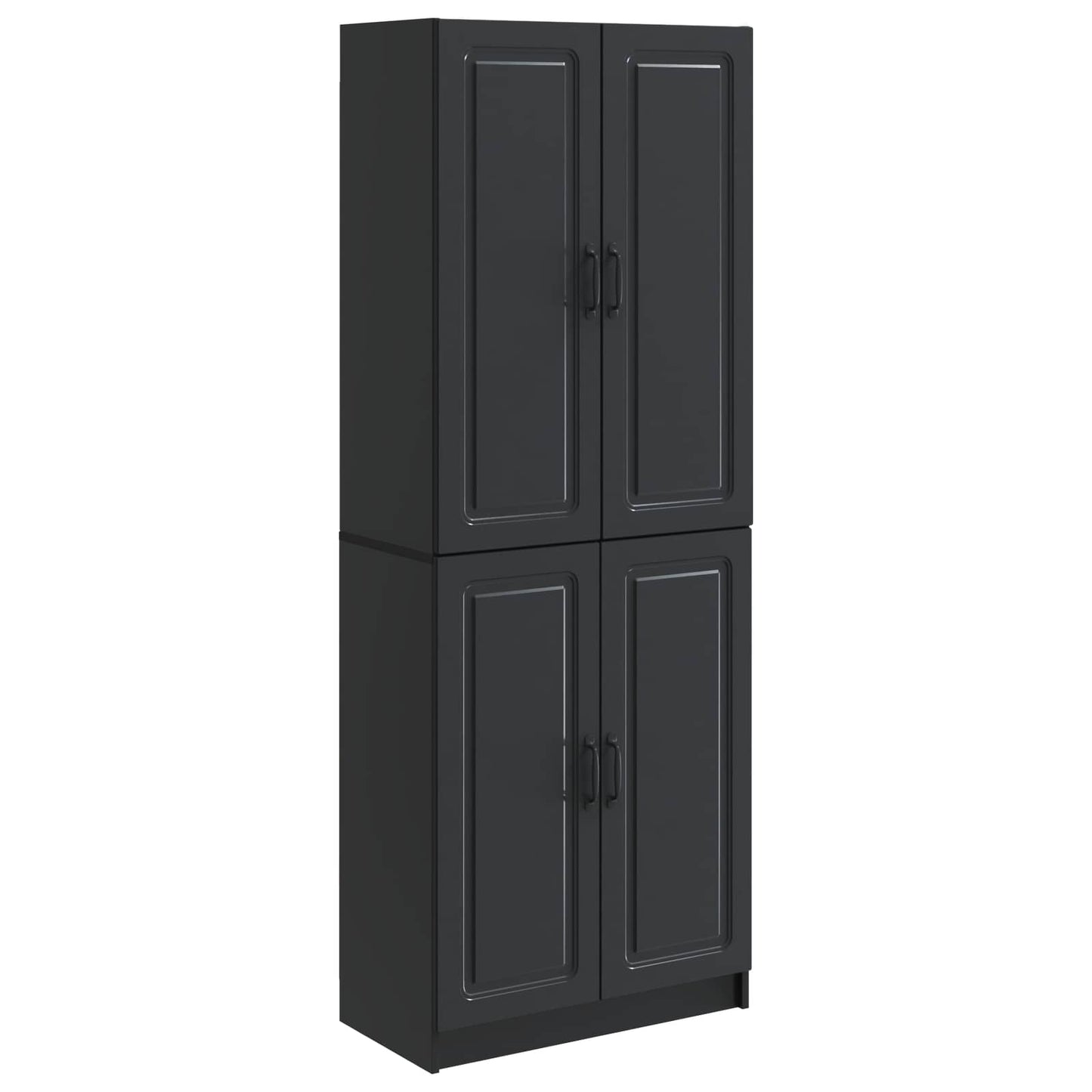 Schrankset 2 pcs Schwarz Holzwerkstoff