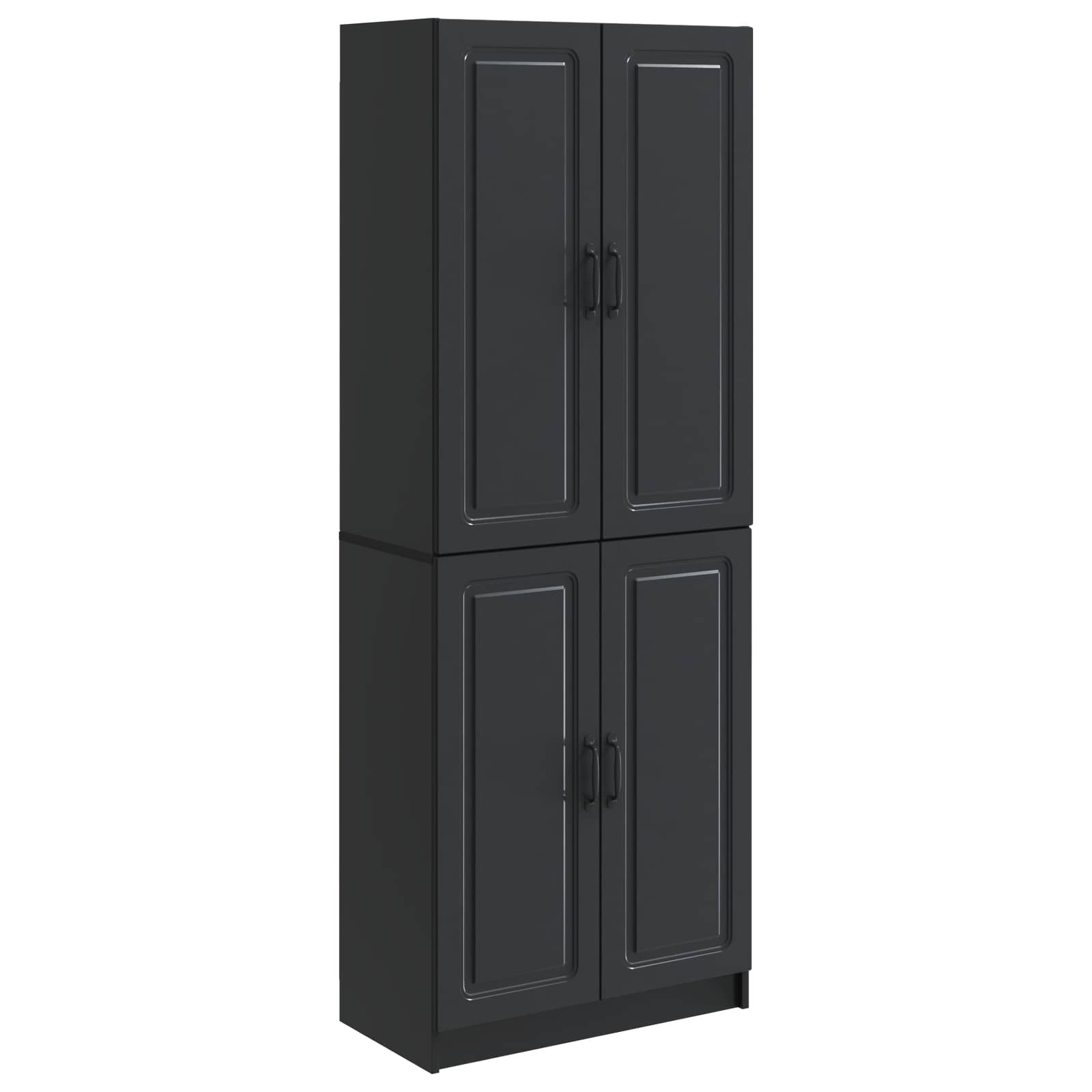 Schrankset 2 pcs Schwarz Holzwerkstoff