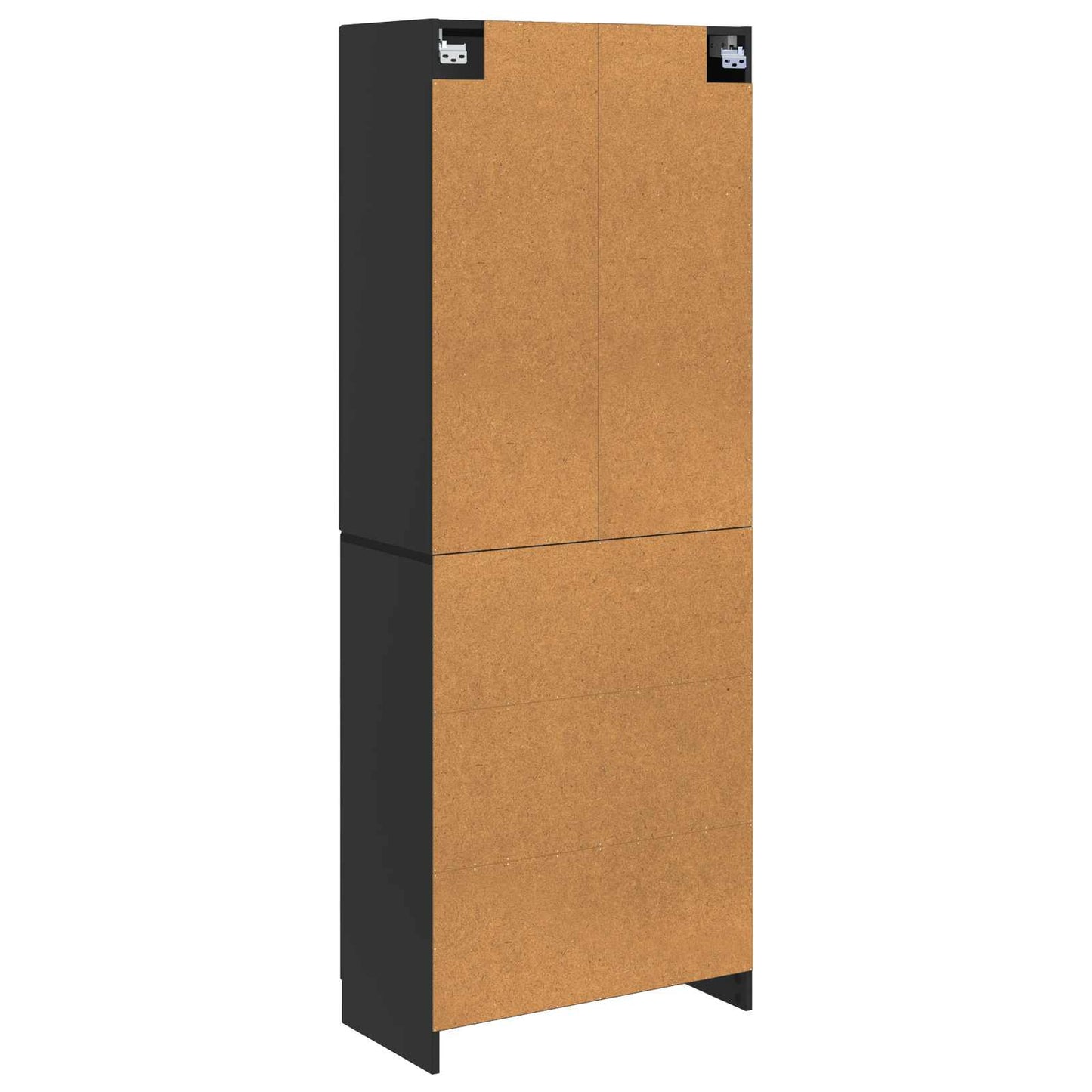 Schrankset 2 pcs Schwarz Holzwerkstoff