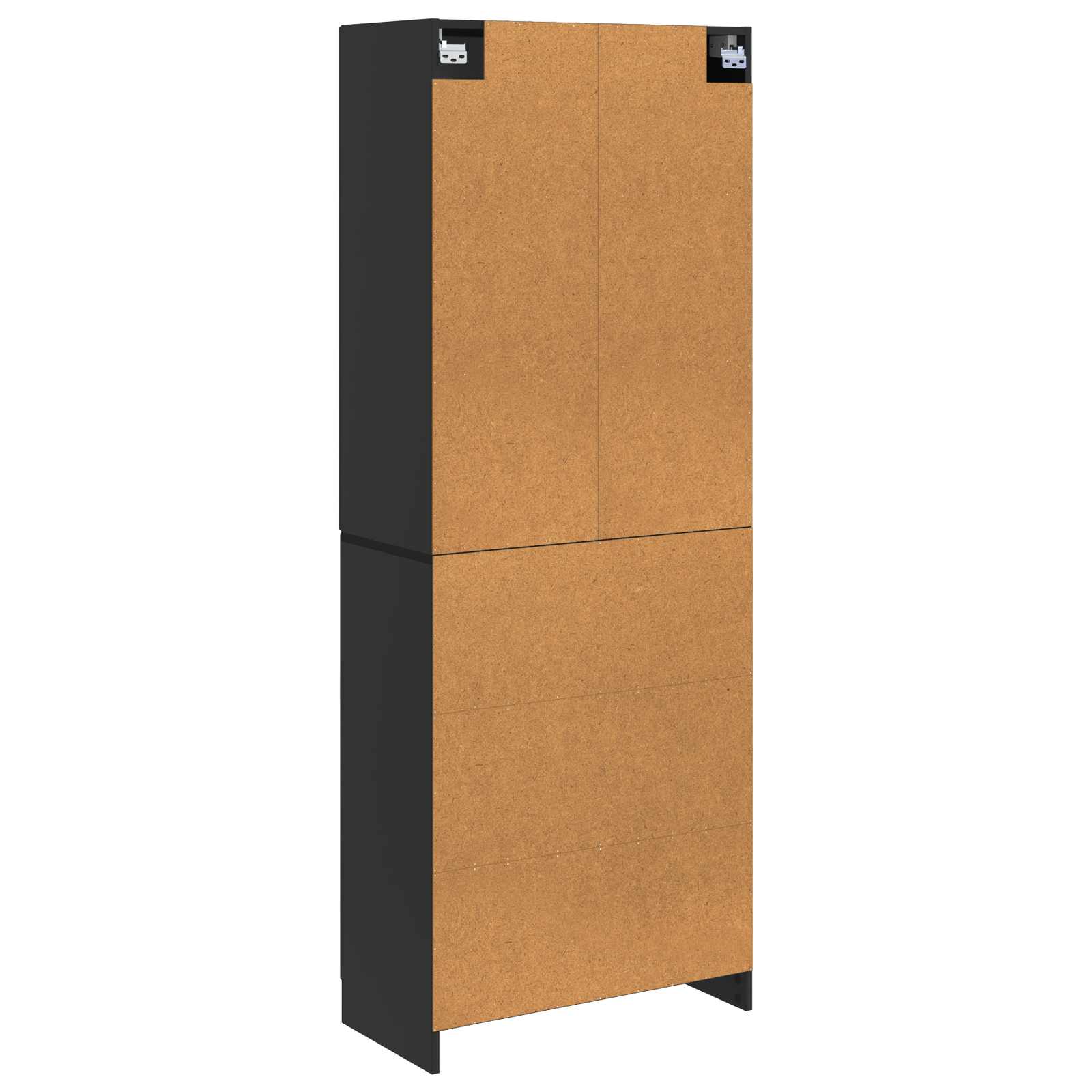 Schrankset 2 pcs Schwarz Holzwerkstoff