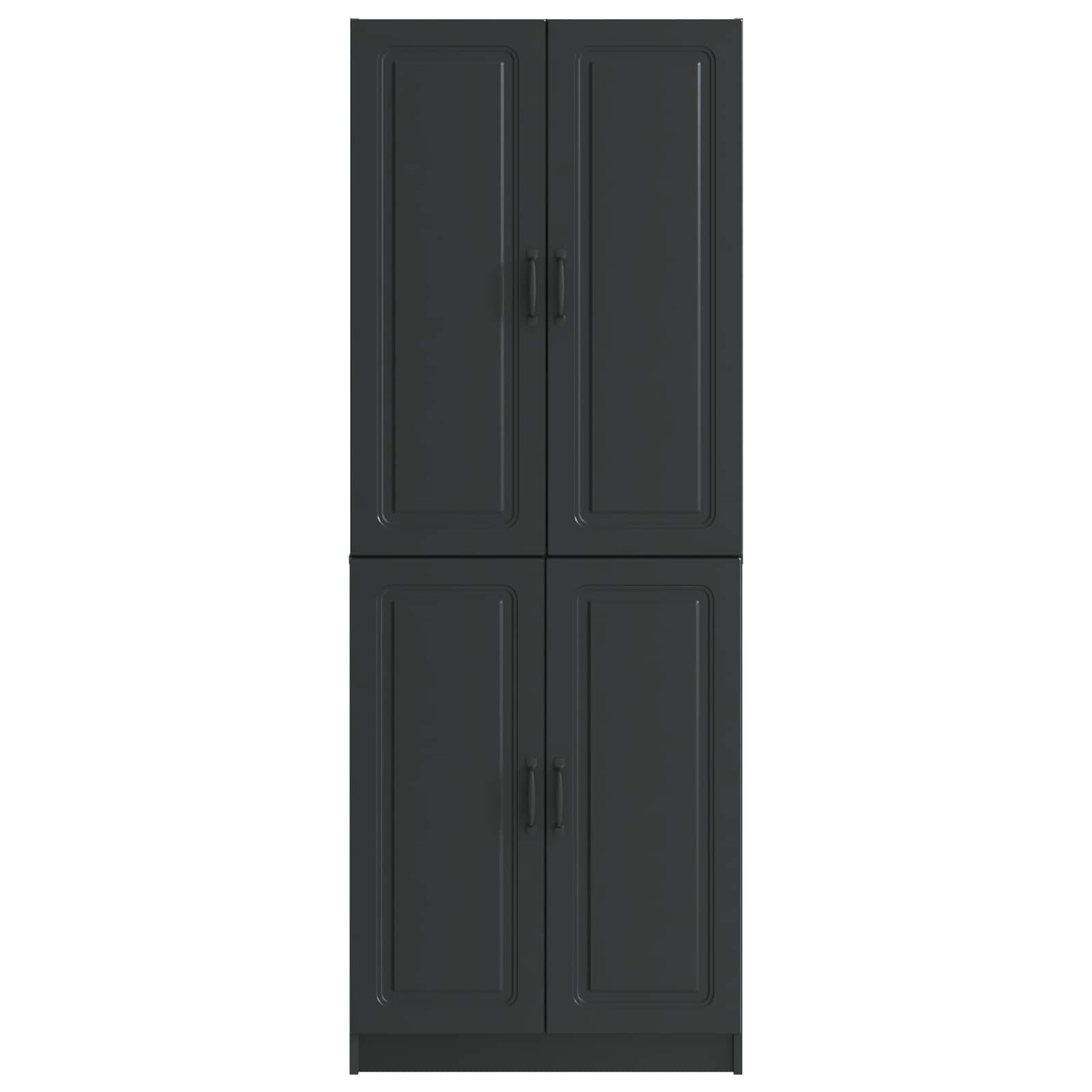 Schrankset 2 pcs Schwarz Holzwerkstoff