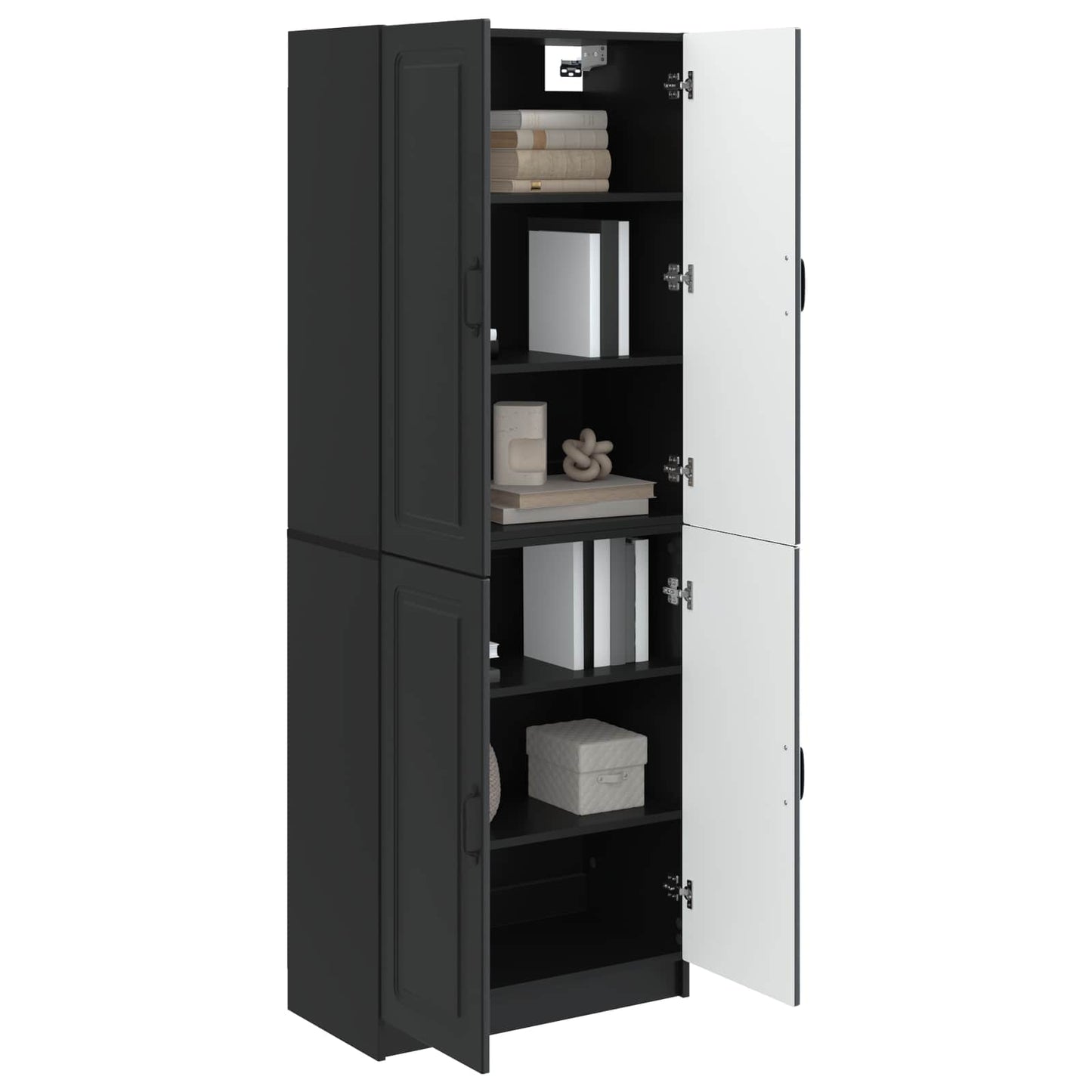 Schrankset 2 pcs Schwarz Holzwerkstoff
