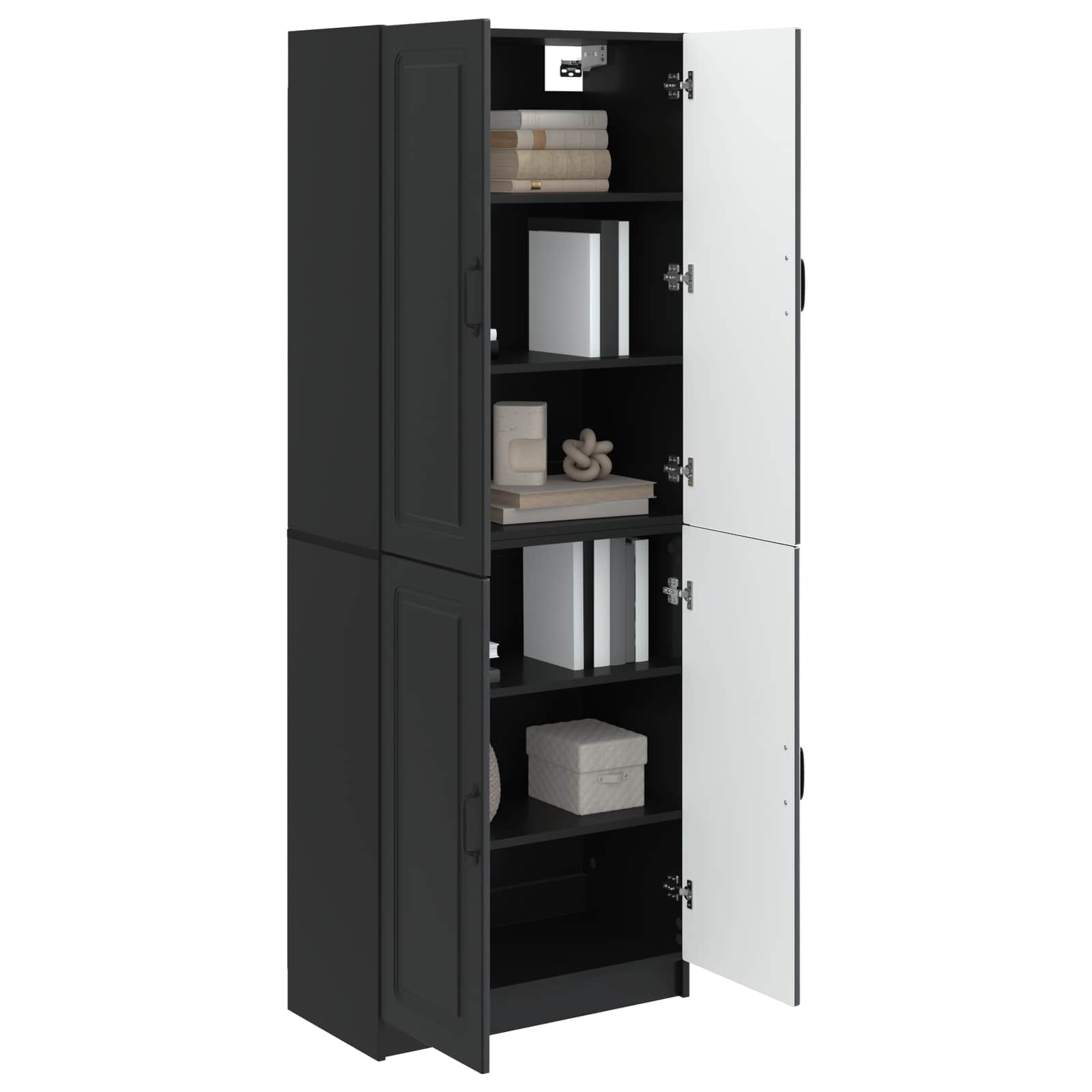 Schrankset 2 pcs Schwarz Holzwerkstoff