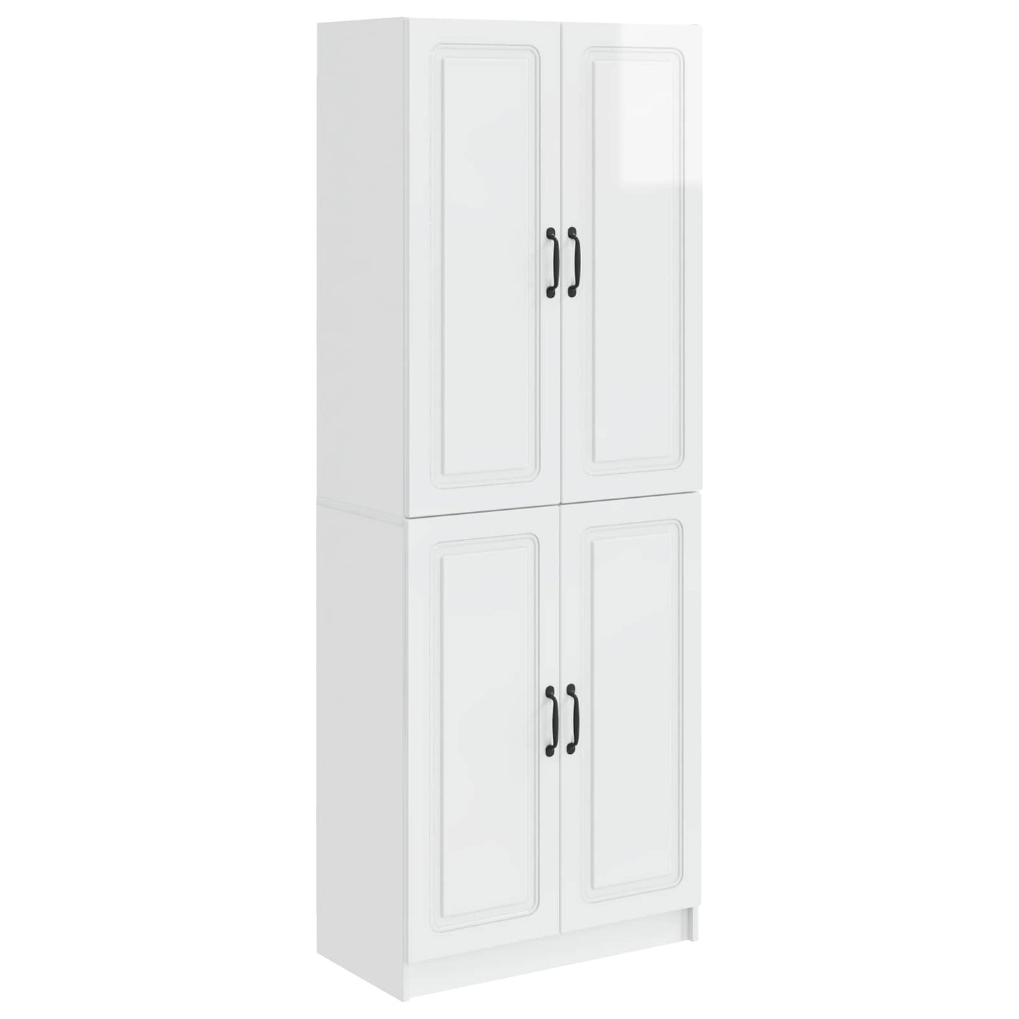 Schrankset 2 pcs Hochglanz Weiß Holzwerkstoff