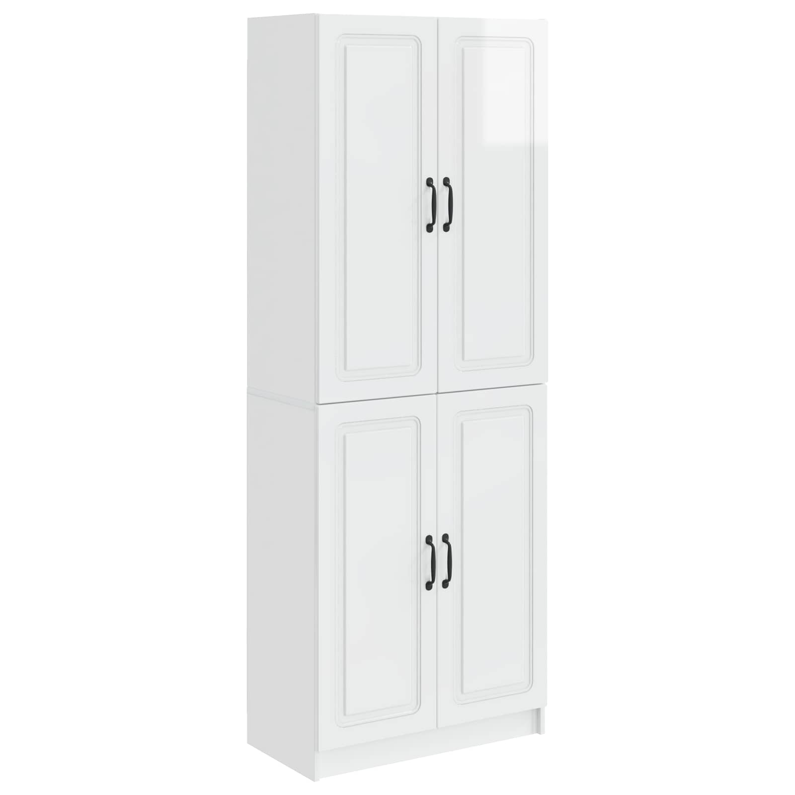 Schrankset 2 pcs Hochglanz Weiß Holzwerkstoff