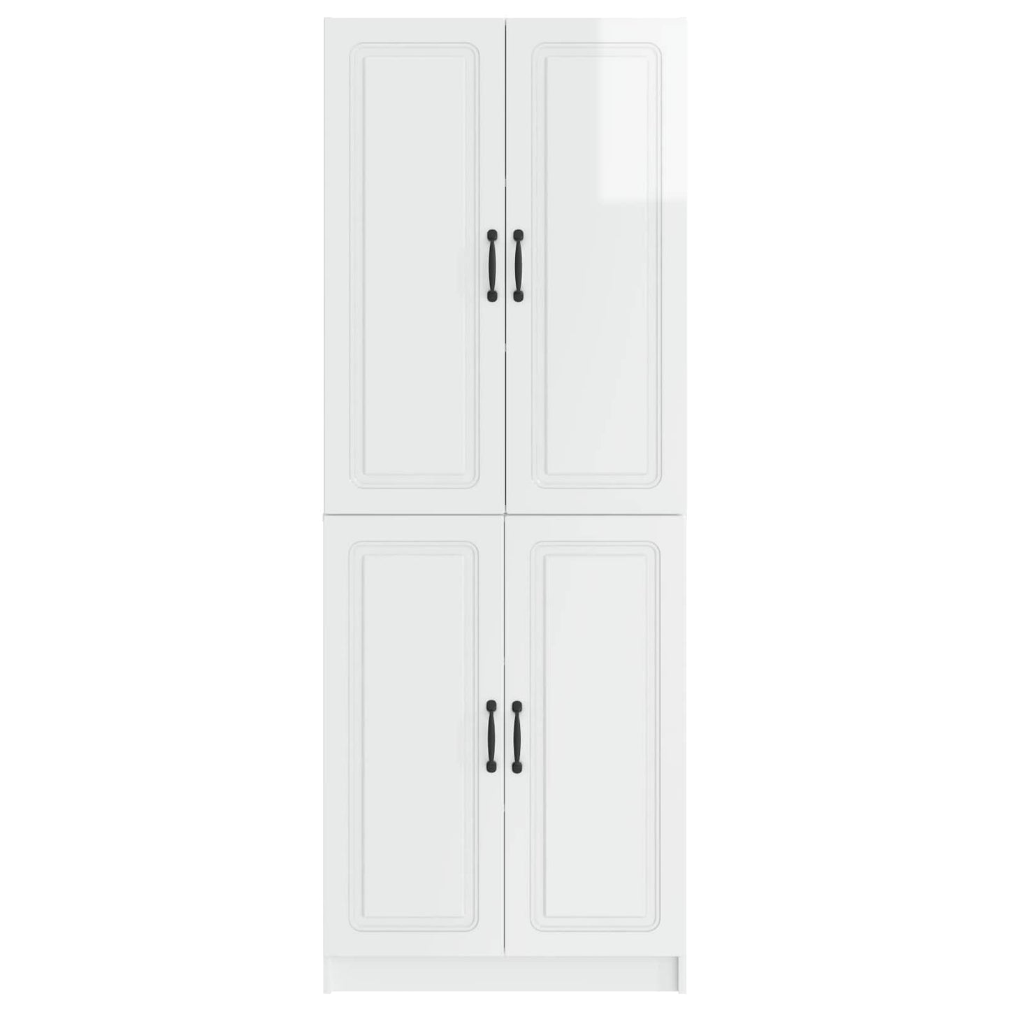 Schrankset 2 pcs Hochglanz Weiß Holzwerkstoff