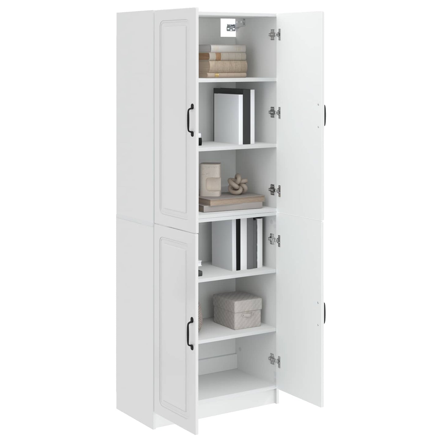 Schrankset 2 pcs Hochglanz Weiß Holzwerkstoff