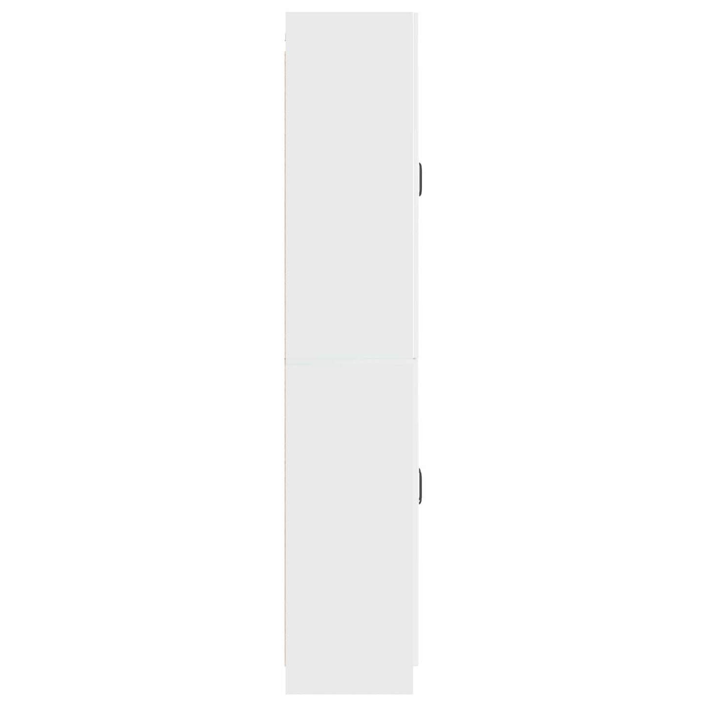 Schrankset 2 pcs Hochglanz Weiß Holzwerkstoff