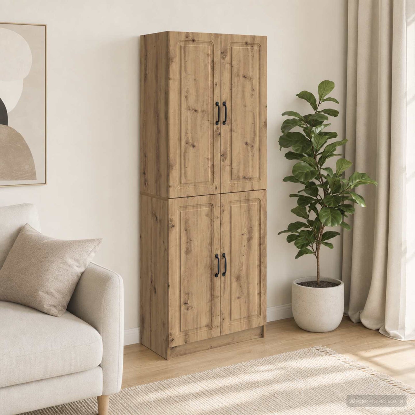 Schrankset 2 stk. Artisan-Eiche Holzwerkstoff