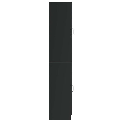Schrankset 2 stk. Schwarz Holzwerkstoff
