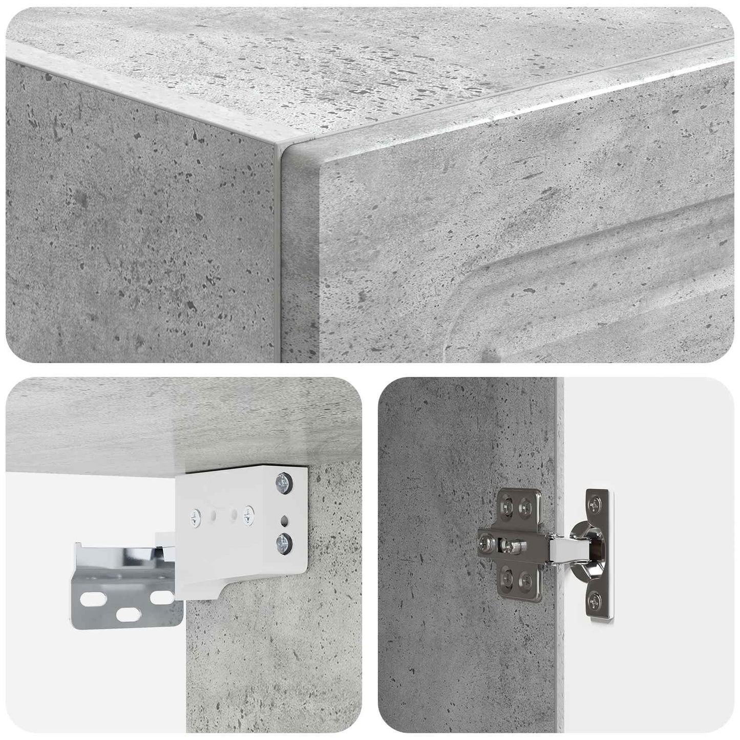 Schrankset 2 pcs Betongrau Holzwerkstoff