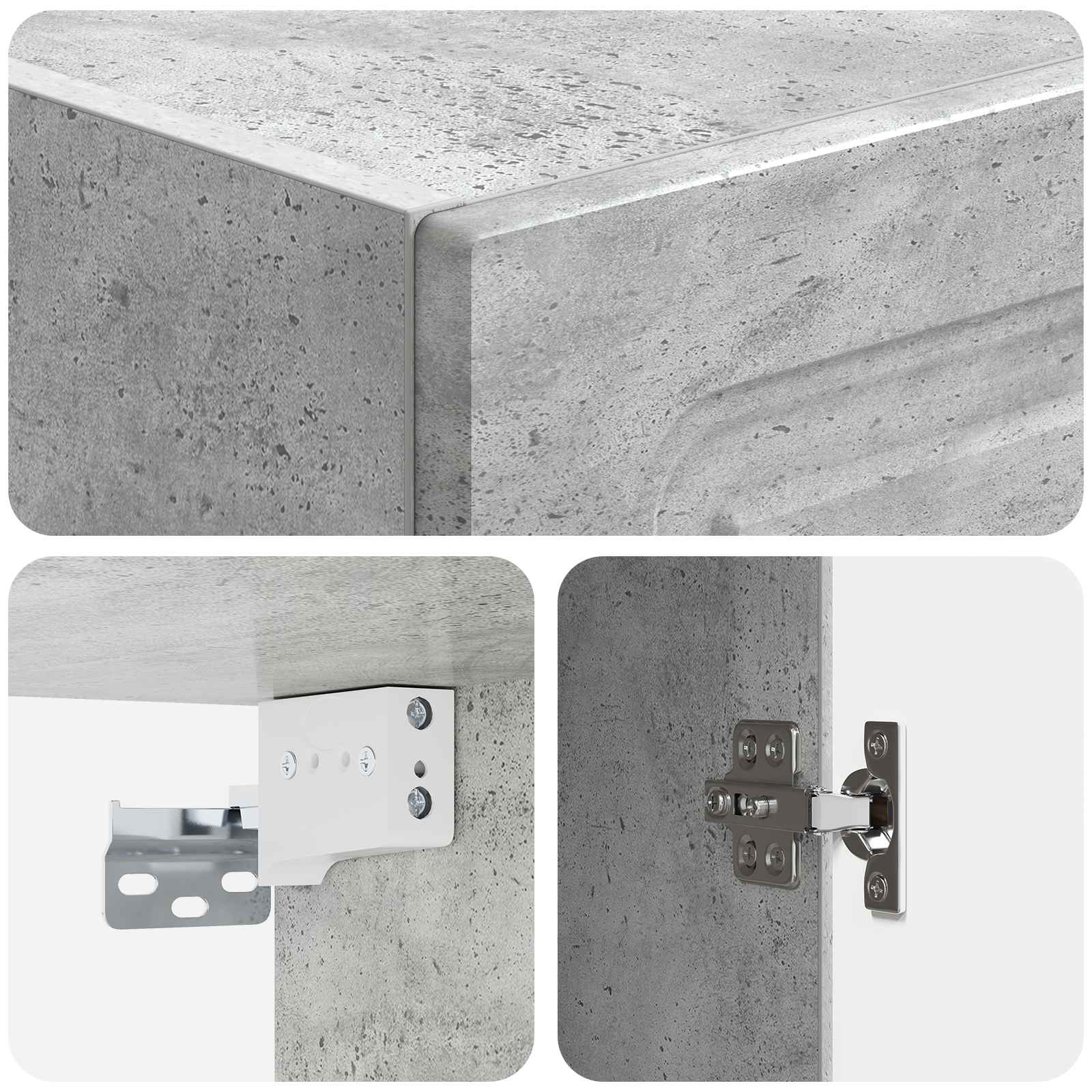 Schrankset 2 pcs Betongrau Holzwerkstoff
