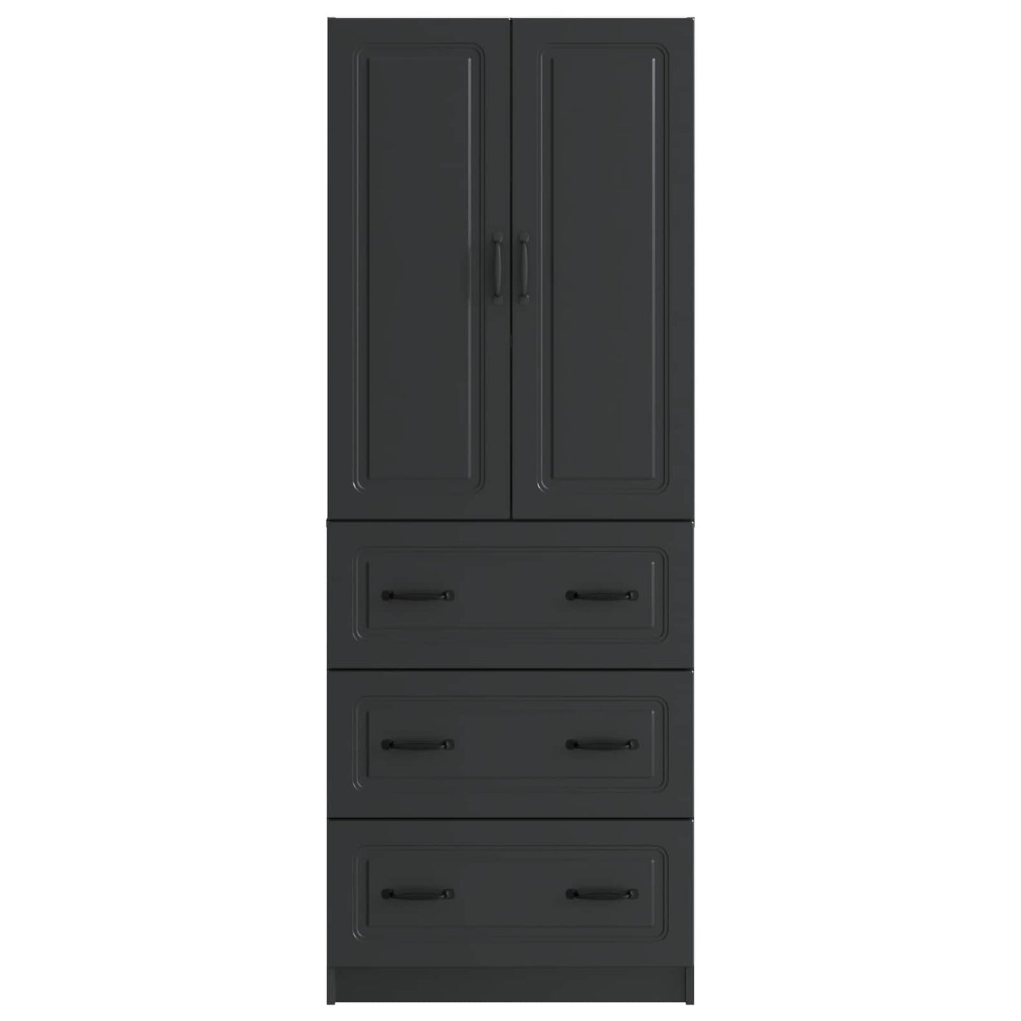 Schrankset 2 pcs Schwarz 66 x 34,5 x 87 cm Holzwerkstoff