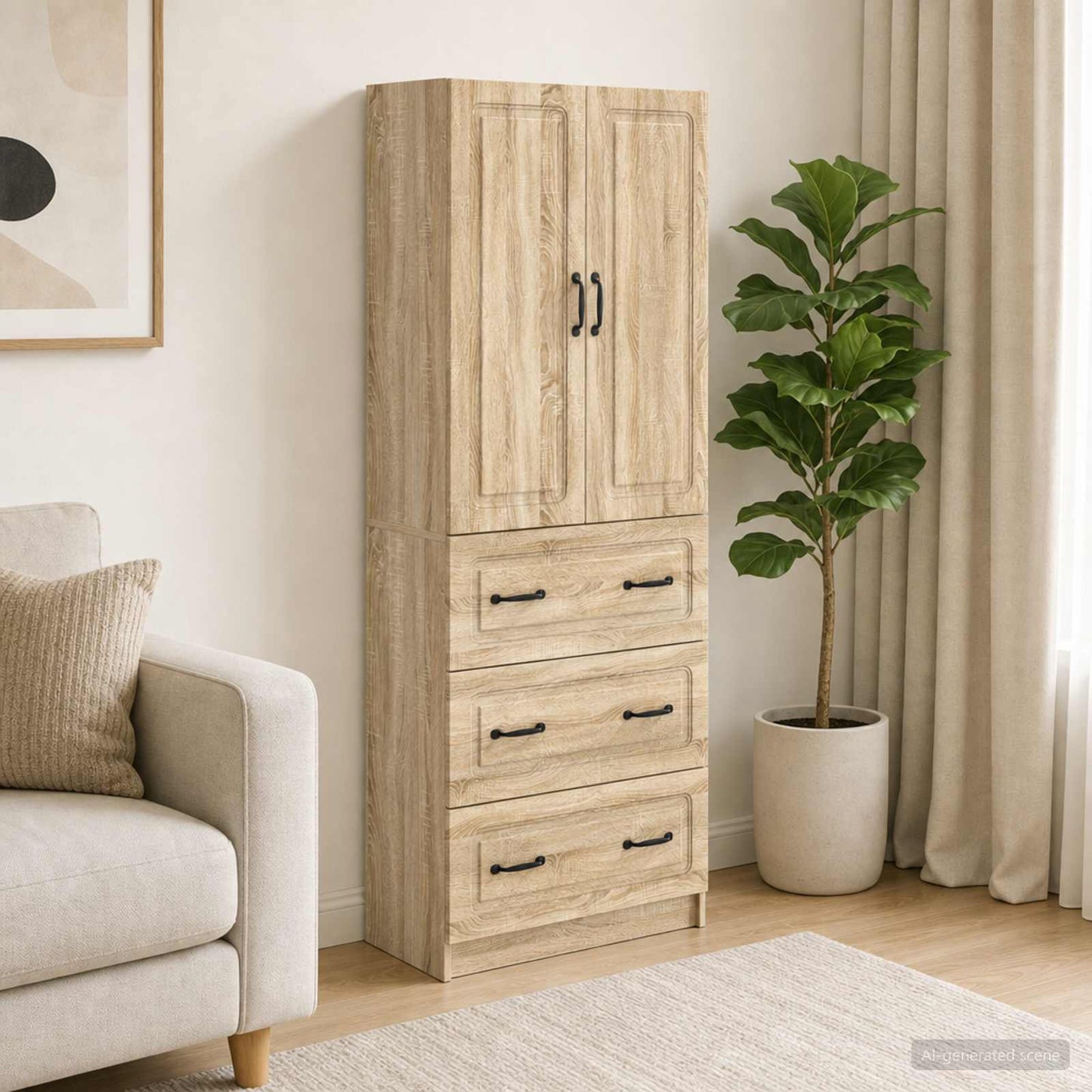 Schrankset 2 pcs Sonoma-Eiche 66 x 34,5 x 87 cm Holzwerkstoff
