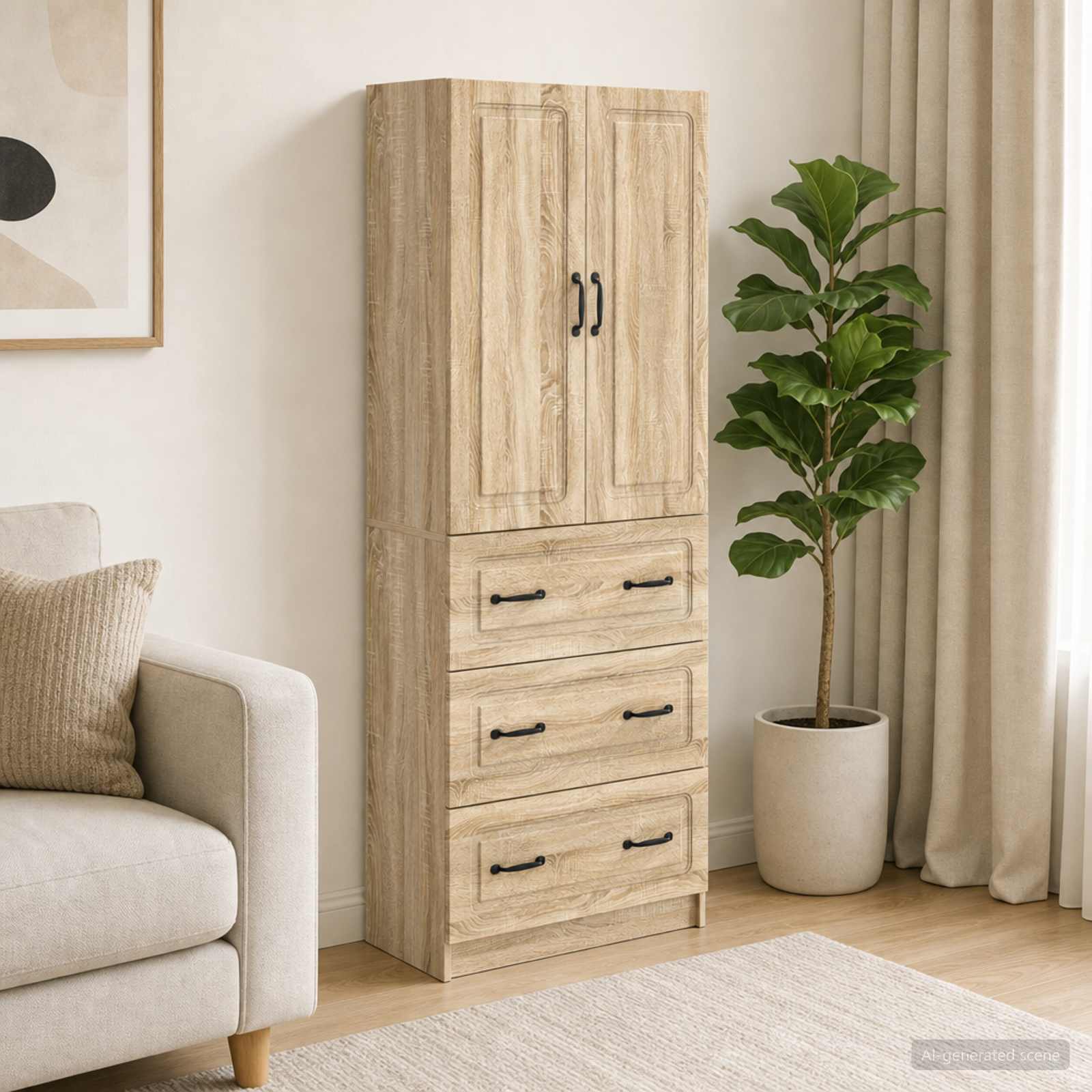 Schrankset 2 pcs Sonoma-Eiche 66 x 34,5 x 87 cm Holzwerkstoff