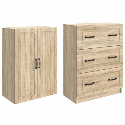 Schrankset 2 stk. 66 x 34,5 x 87 cm Holzwerkstoff Sonoma-Eiche