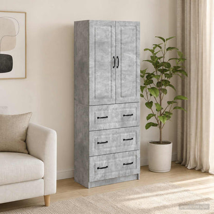 Schrankset 2 stk. 66 x 34,5 x 87 cm Holzwerkstoff Betongrau