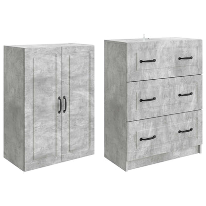 Schrankset 2 stk. 66 x 34,5 x 87 cm Holzwerkstoff Betongrau