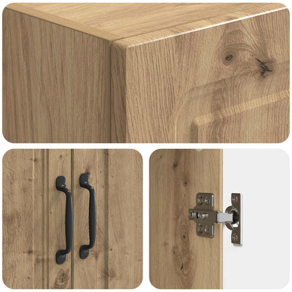 Schrankset 2 stk. 66 x 34,5 x 87 cm Holzwerkstoff Artisan-Eiche