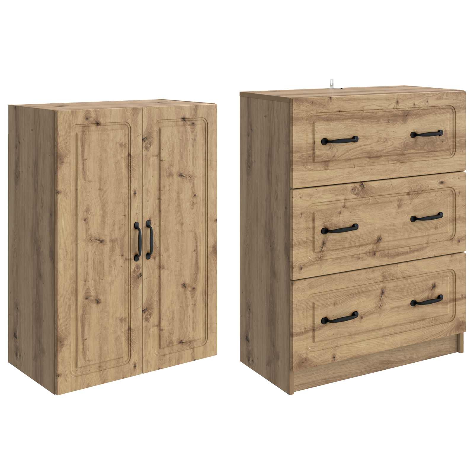 Schrankset 2 Stk. 66 x 34,5 x 87 cm Holzwerkstoff Artisan-Eiche