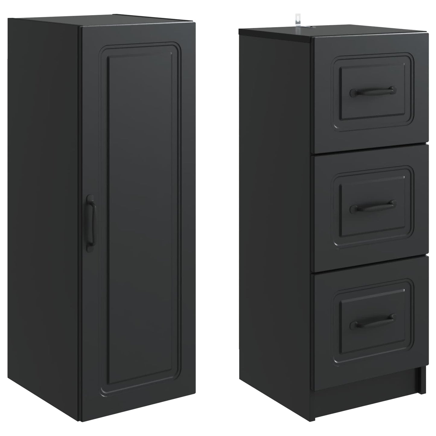 Schrankset 2 pcs Schwarz 33 x 34,5 x 87 cm Holzwerkstoff