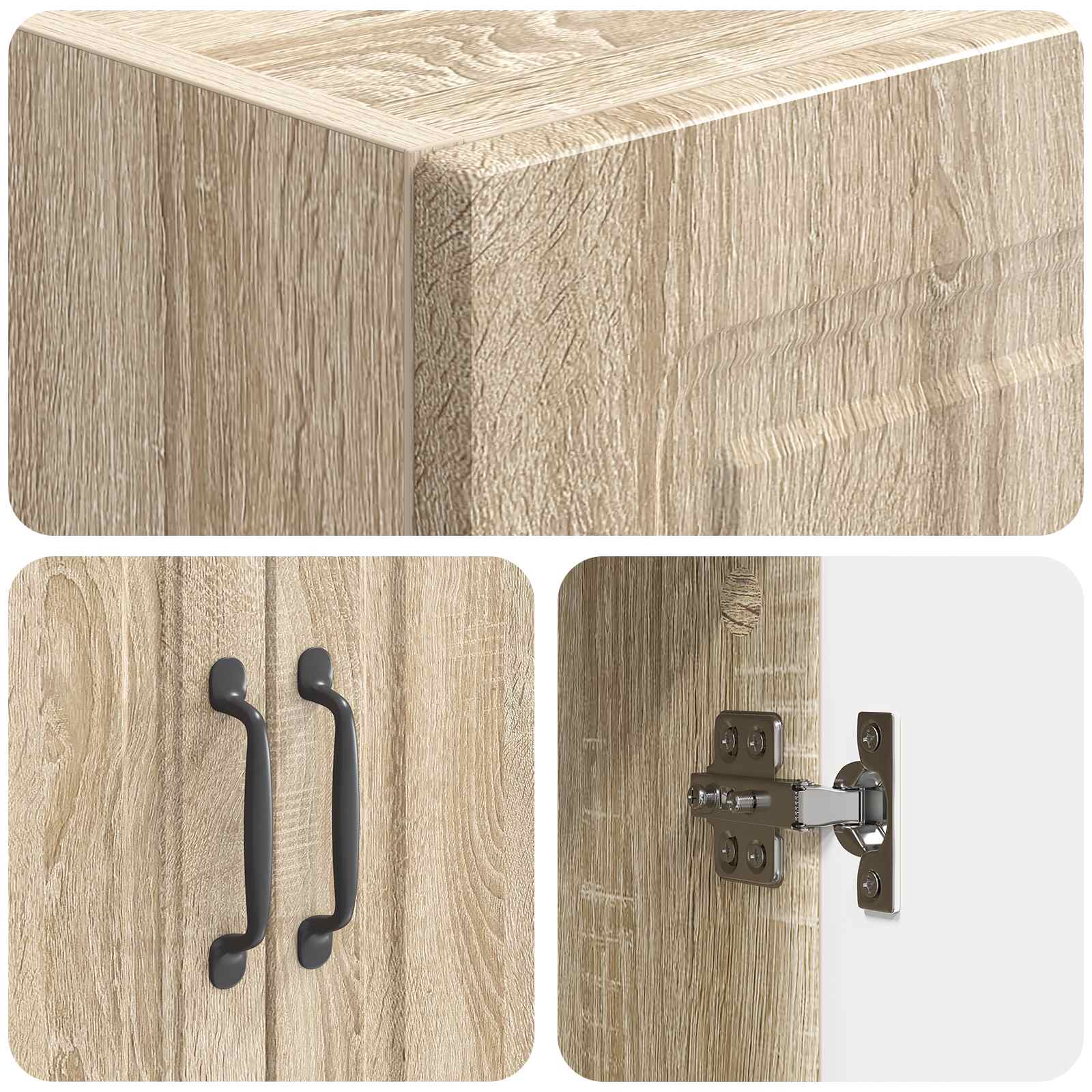 Schrankset 2 stk. 33 x 34,5 x 87 cm Holzwerkstoff Sonoma-Eiche