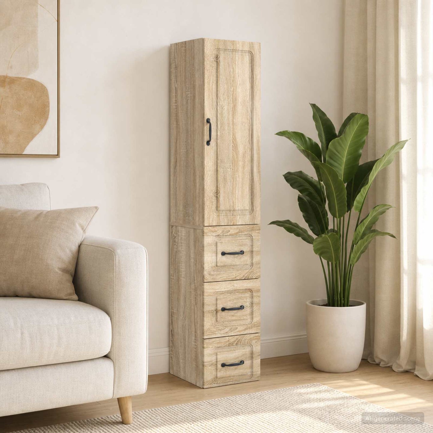Schrankset 2 stk. 33 x 34,5 x 87 cm Holzwerkstoff Sonoma-Eiche