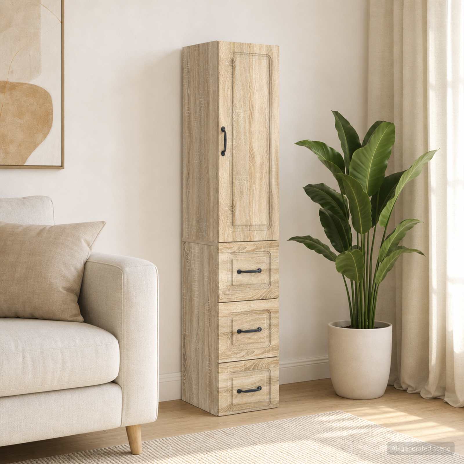 Schrankset 2 stk. 33 x 34,5 x 87 cm Holzwerkstoff Sonoma-Eiche