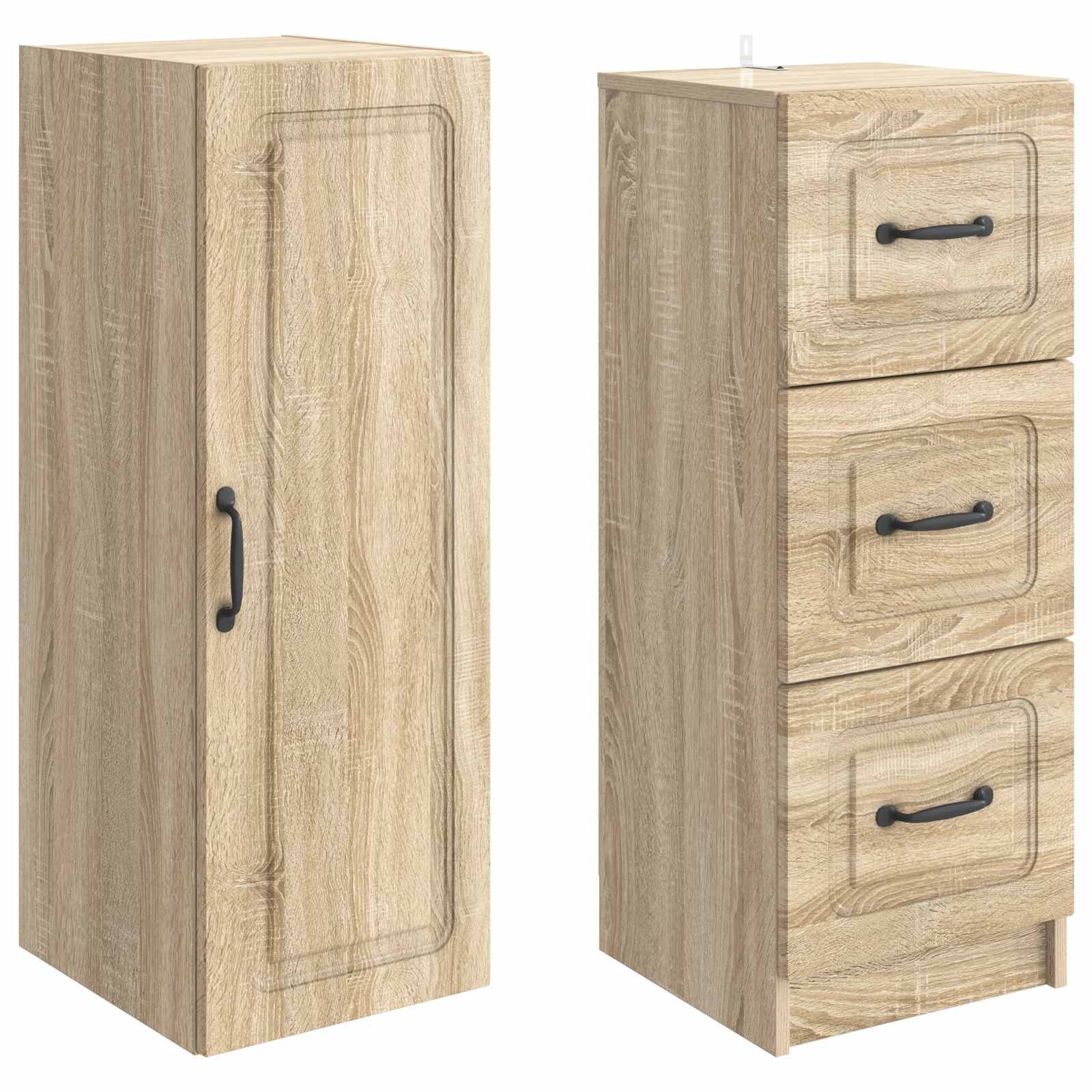 Schrankset 2 stk. 33 x 34,5 x 87 cm Holzwerkstoff Sonoma-Eiche