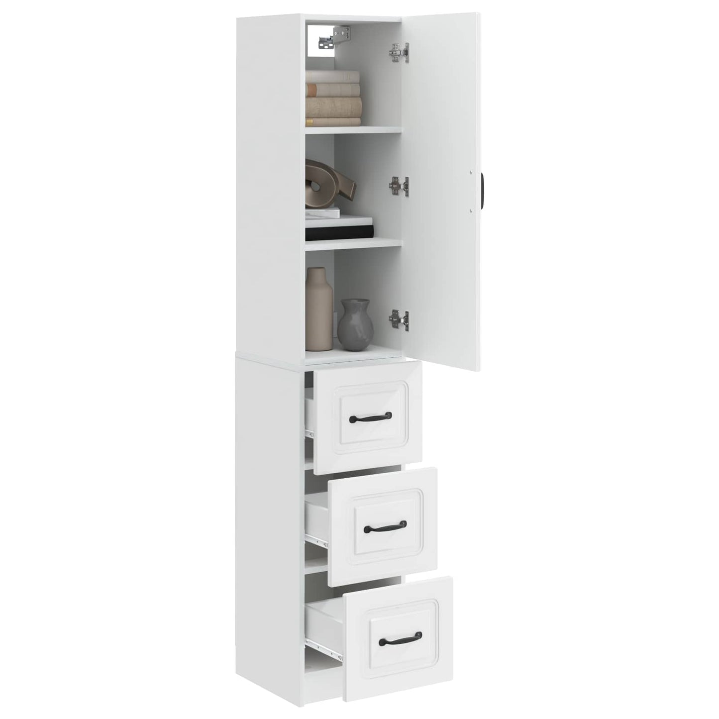 Schrankset 2 pcs Hochglanz Weiß 33 x 34,5 x 87 cm Holzwerkstoff