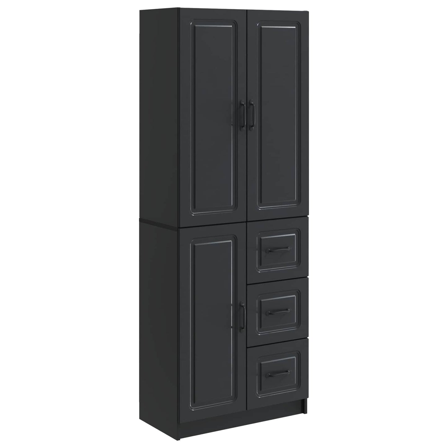Schrankset 2 pcs Schwarz Holzwerkstoff
