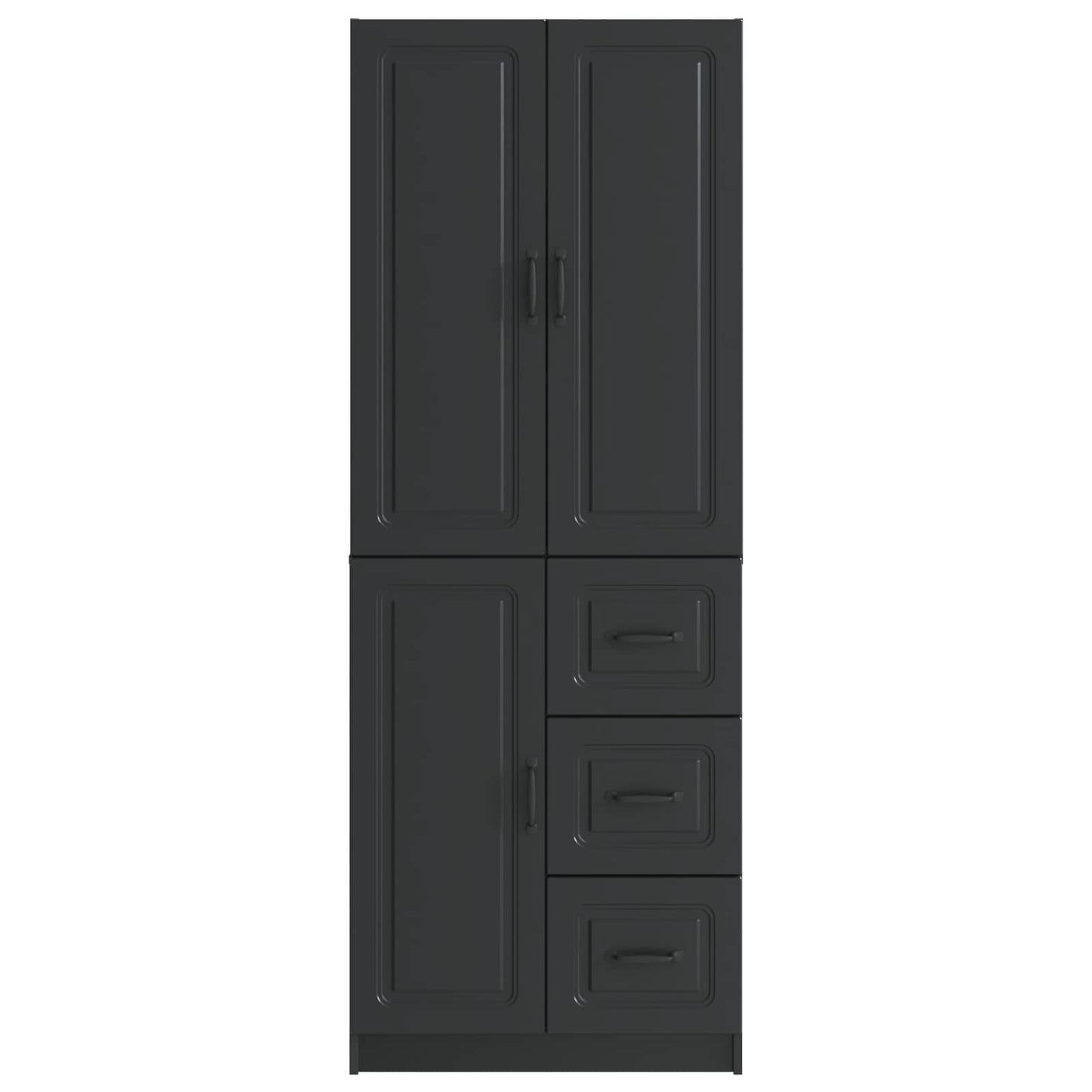 Schrankset 2 pcs Schwarz Holzwerkstoff
